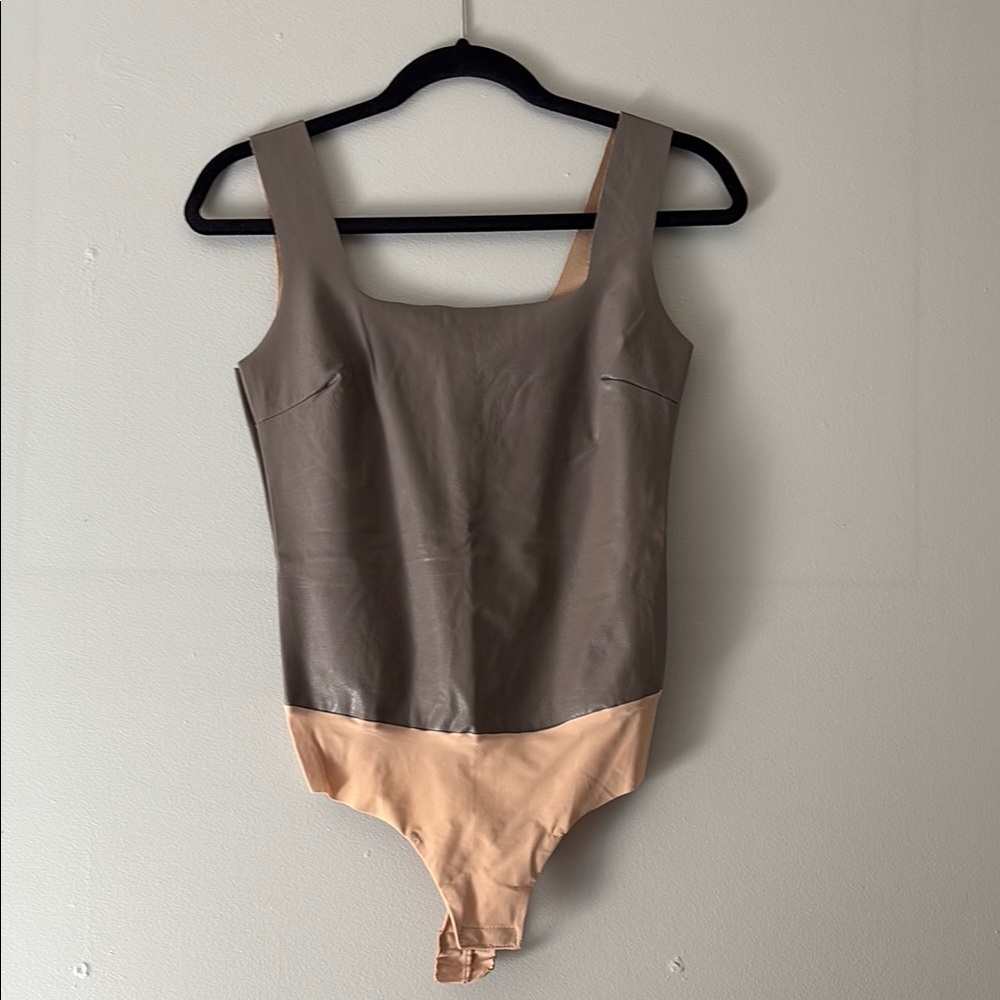 Commando NWOT Faux Leather Square Neck Bodysuit